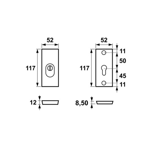 Rozeta górna AXA Royal Flex F1 srebrna