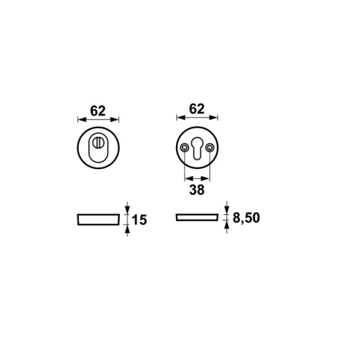 Rozeta górna AXA Diana Flex F8 czarna