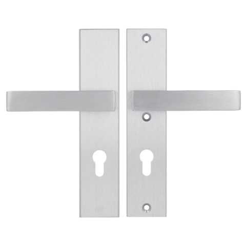 Klamko Klamka AXA Royal ++ F1 srebrna rozstaw 72 mm