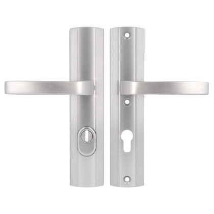 Klamko Klamka AXA Prestige Flex ++ F6 inox rozstaw 72 mm