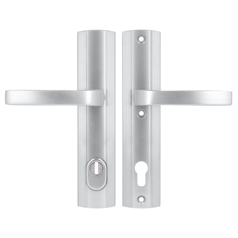 Klamko Klamka AXA Prestige Flex ++ F1 srebrna rozstaw 92 mm