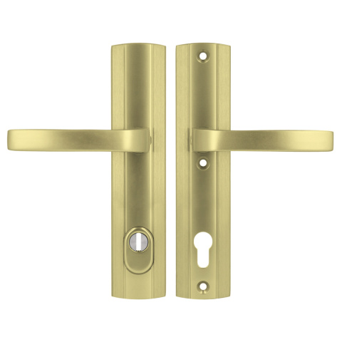 Klamko Klamka AXA Prestige Flex ++ F3 złota rozstaw 92 mm