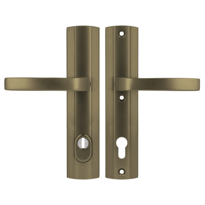 Klamko Klamka AXA Prestige Flex ++ F4 stare złoto rozstaw 90 mm