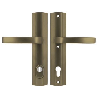 Klamko Klamka AXA Prestige Flex ++ F4 stare złoto rozstaw 92 mm