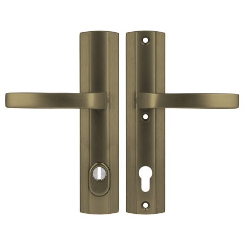 Klamko Klamka AXA Prestige Flex ++ F4 stare złoto rozstaw 92 mm