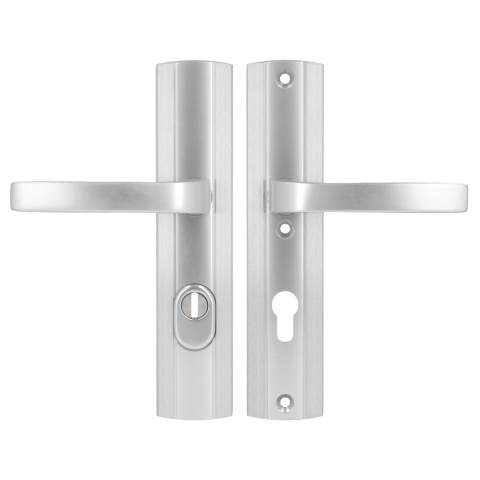 Klamko Klamka AXA Prestige Flex ++ F1 srebrna rozstaw 72 mm