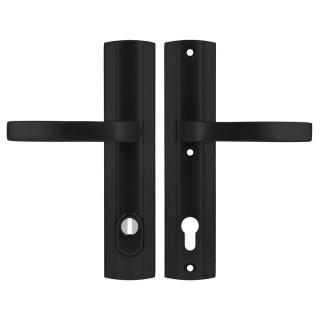 Klamko Klamka AXA Prestige Flex ++ F8 czarna rozstaw 92 mm