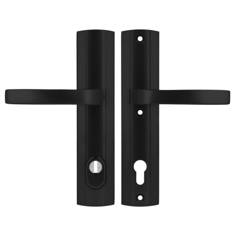 Klamko Klamka AXA Prestige Flex ++ F8 czarna rozstaw 92 mm