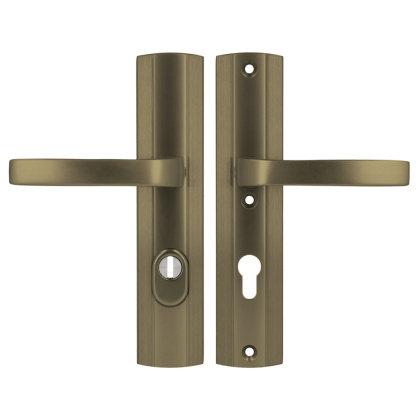 Klamko Klamka AXA Prestige Flex ++ F4 stare złoto rozstaw 72 mm