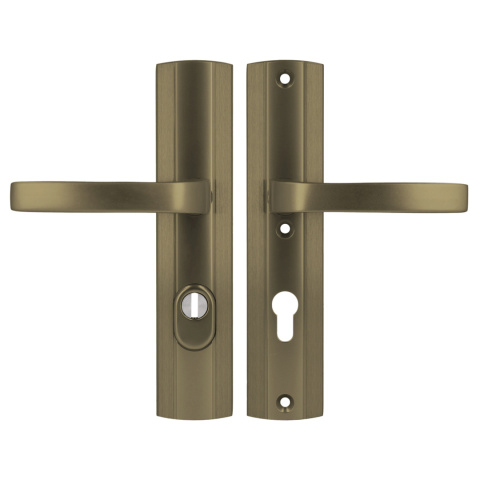 Klamko Klamka AXA Prestige Flex ++ F4 stare złoto rozstaw 72 mm