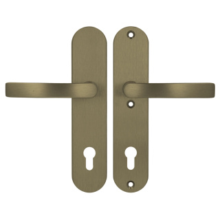 Klamko Klamka AXA Quebec ++ F4 stare złoto rozstaw 92 mm