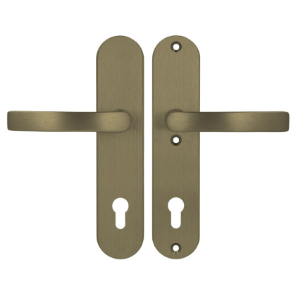 Klamko Klamka AXA Quebec ++ F4 stare złoto rozstaw 92 mm