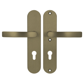 Klamko Klamka AXA Quebec ++ F4 stare złoto rozstaw 72 mm