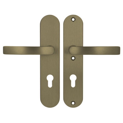 Klamko Klamka AXA Quebec ++ F4 stare złoto rozstaw 72 mm