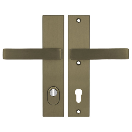 Klamko Klamka AXA Royal Flex ++ F4 stare złoto rozstaw 92 mm