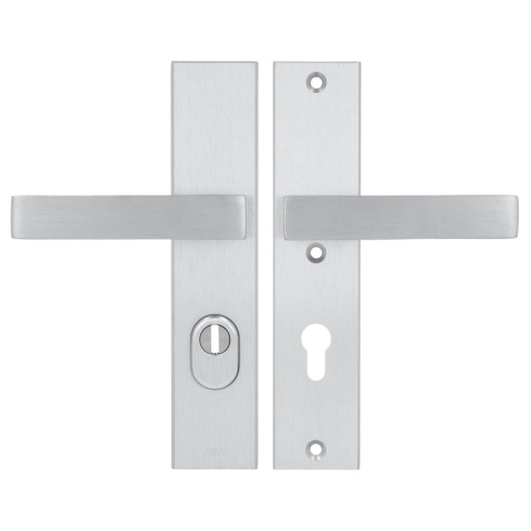 Klamko Klamka AXA Royal Flex ++ F1 srebrna rozstaw 72 mm