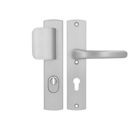 Klamko Pochwyt AXA Jupiter Flex Premium ++ F6 inox rozstaw 72 mm