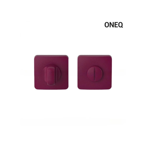 Klamka One Q bordo fiolet na rozecie kwadratowej z rozetą na wc Colombo