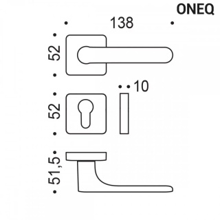 Klamka One Q pomarańczowy zachód słońca na rozecie kwadratowej z rozetą na wkładkę Colombo