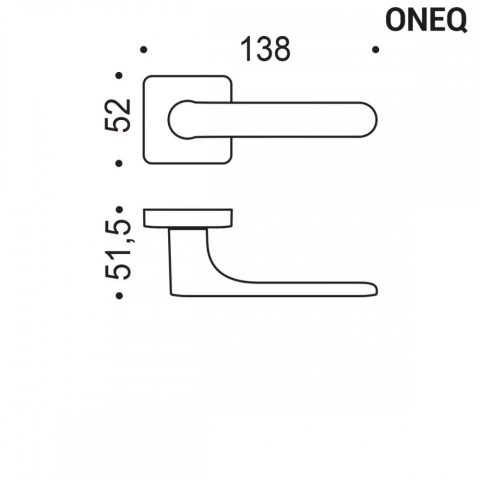 Klamka One Q limonkowy na rozecie kwadratowej Colombo