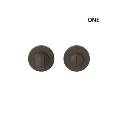 Klamka One brązowa na rozecie okrągłej z rozetą na wc Colombo