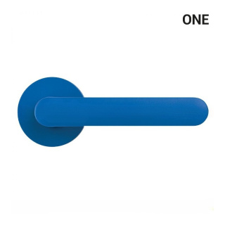 Klamka One capri niebieski na rozecie okrągłej Colombo