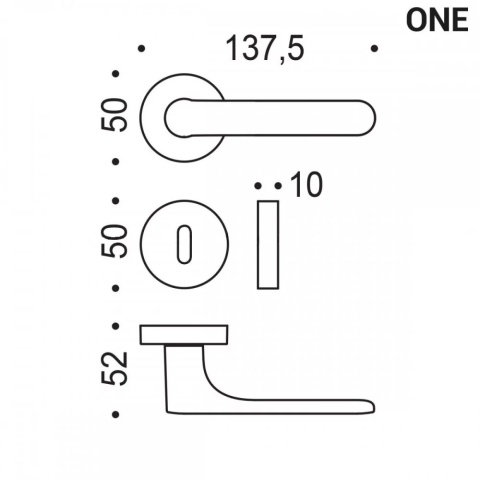 Klamka One zielony szałwiowy na rozecie okrągłej z rozetą na klucz Colombo
