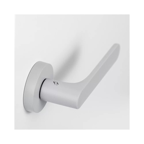 Klamka One szary jasny na rozecie okrągłej z rozetą na wkładkę Colombo