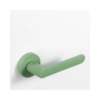 Klamka One zielony groszkowy na rozecie okrągłej z rozetą na wc Colombo