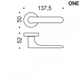 Klamka One różowy brudny na rozecie okrągłej Colombo