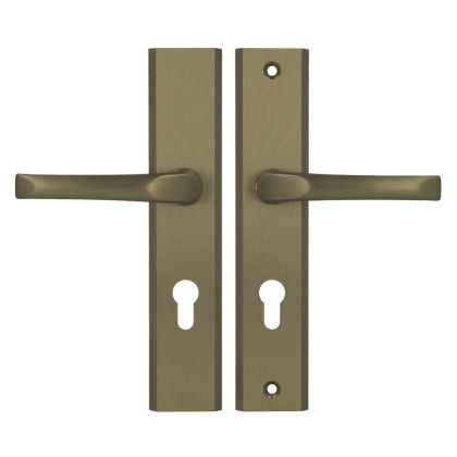 Klamko Klamka AXA Niagara ++ F4 stare złoto rozstaw 72 mm