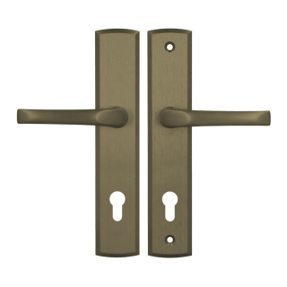 Klamko Klamka AXA Manitoba ++ F4 stare złoto rozstaw 92 mm