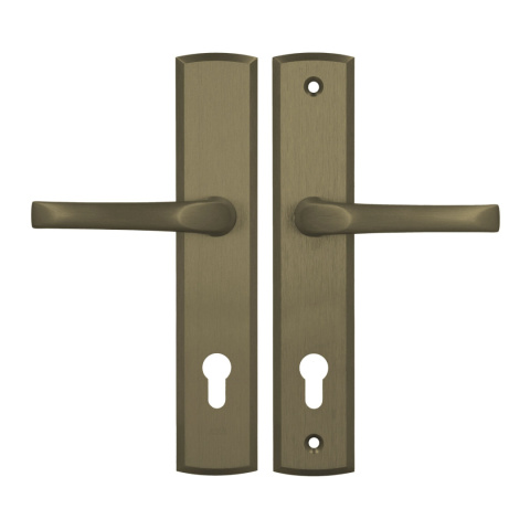 Klamko Klamka AXA Manitoba ++ F4 stare złoto rozstaw 92 mm