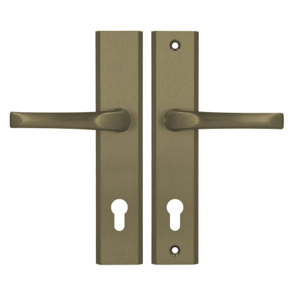 Klamko Klamka AXA Niagara ++ F4 stare złoto rozstaw 92 mm