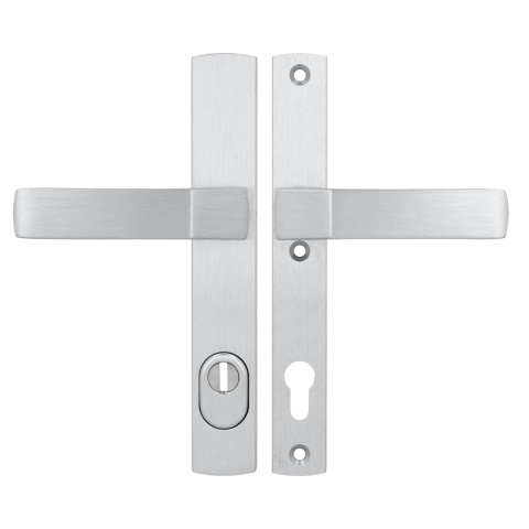 Klamko Klamka AXA Solid Flex Premium F1 srebrna rozstaw 92 mm