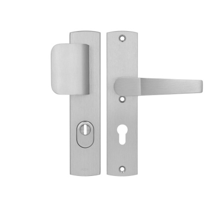 Klamko Pochwyt AXA Arrow Flex Premium ++ F6 inox rozstaw 72 mm