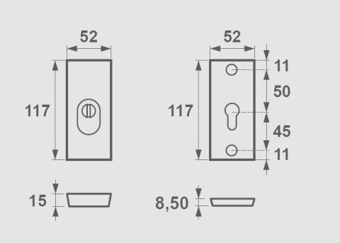Rozeta górna AXA Vermont Flex F8 czarna