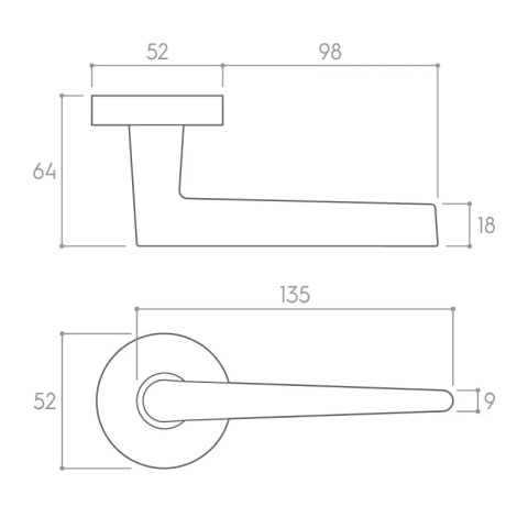 Klamka Arrow biała na rozecie okrągłej Corona
