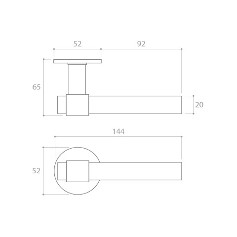 Klamka Allure Slim gunmetal na rozecie okrągłej Corona