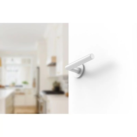 Klamka Elle Slim biała na rozecie okrągłej Corona