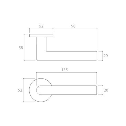 Klamka Elle Slim biała na rozecie okrągłej Corona