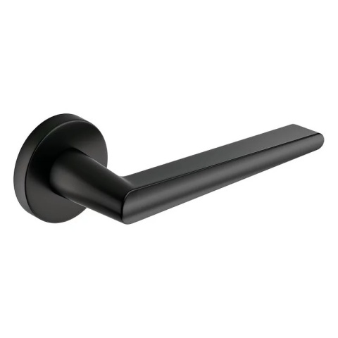 Klamka Arrow czarna na rozecie okrągłej Corona