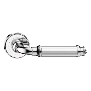 Klamka Aria R CL chrom błyszczący na rozecie okrągłej Corona