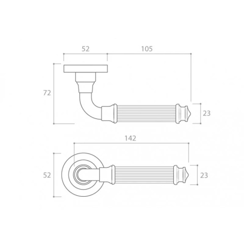 Klamka Aria R CL chrom błyszczący na rozecie okrągłej Corona