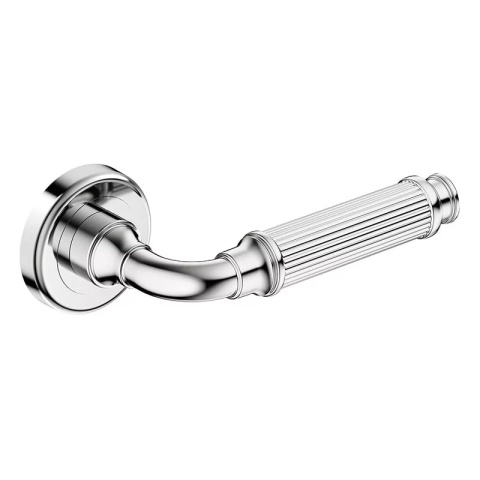 Klamka Aria R CL chrom błyszczący na rozecie okrągłej Corona