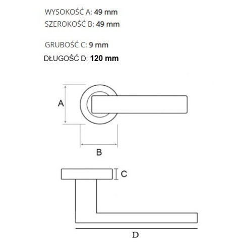 Klamka Ludwik-R M6/white chrom/biały na rozecie okrągłej Domino