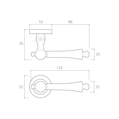 Klamka Century R CL czarna na rozecie okrągłej Corona