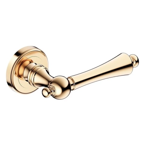 Klamka Century R CL mosiądz błyszczący PVD na rozecie okrągłej Corona