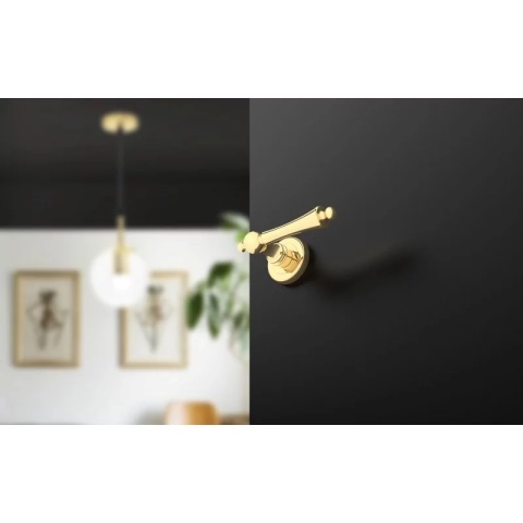 Klamka Century R CL mosiądz błyszczący PVD na rozecie okrągłej Corona