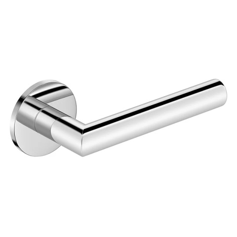 Klamka Elle Slim chrom błyszczący na rozecie okrągłej Corona